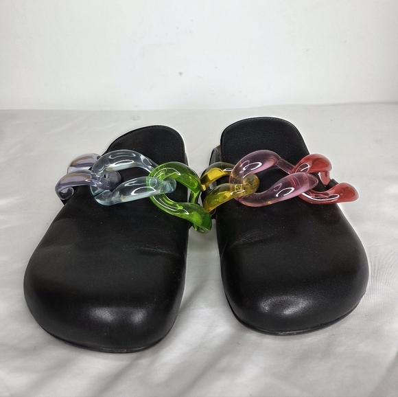 Kurt Geiger Size Ozark Rainbow Chain Mules Slider Clogs In Black - Picture 9 of 9